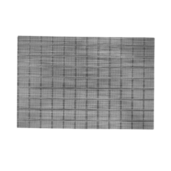 Individual rectangular de rayas gris 30x45 cm
