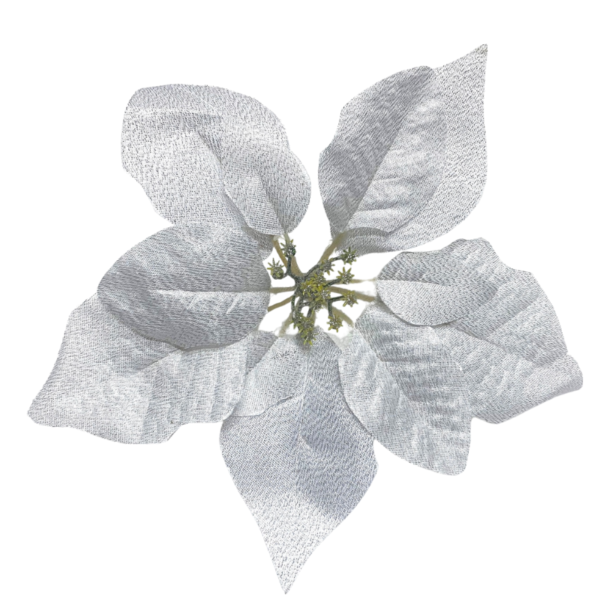 Flor Nav 11 hojas 23cm plata